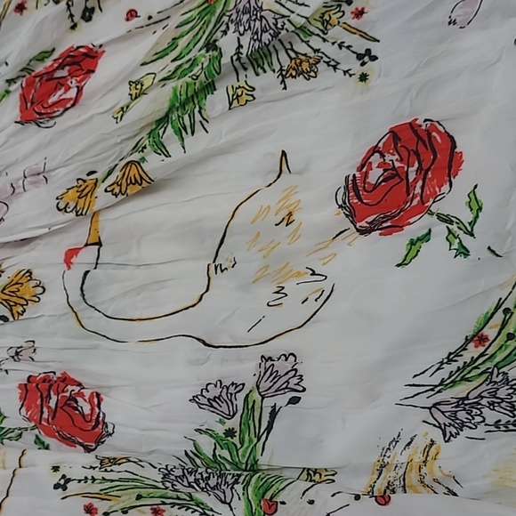 Ines De La Fressange Chic Floral Goose A-Line Skirt in White Size XS - Picture 4 of 7